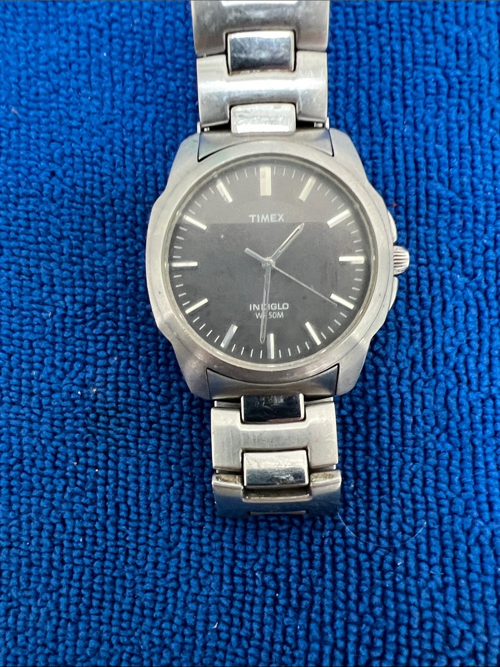 Timex Men's Silver Stainless Steel Watch with smoke grey  Dial